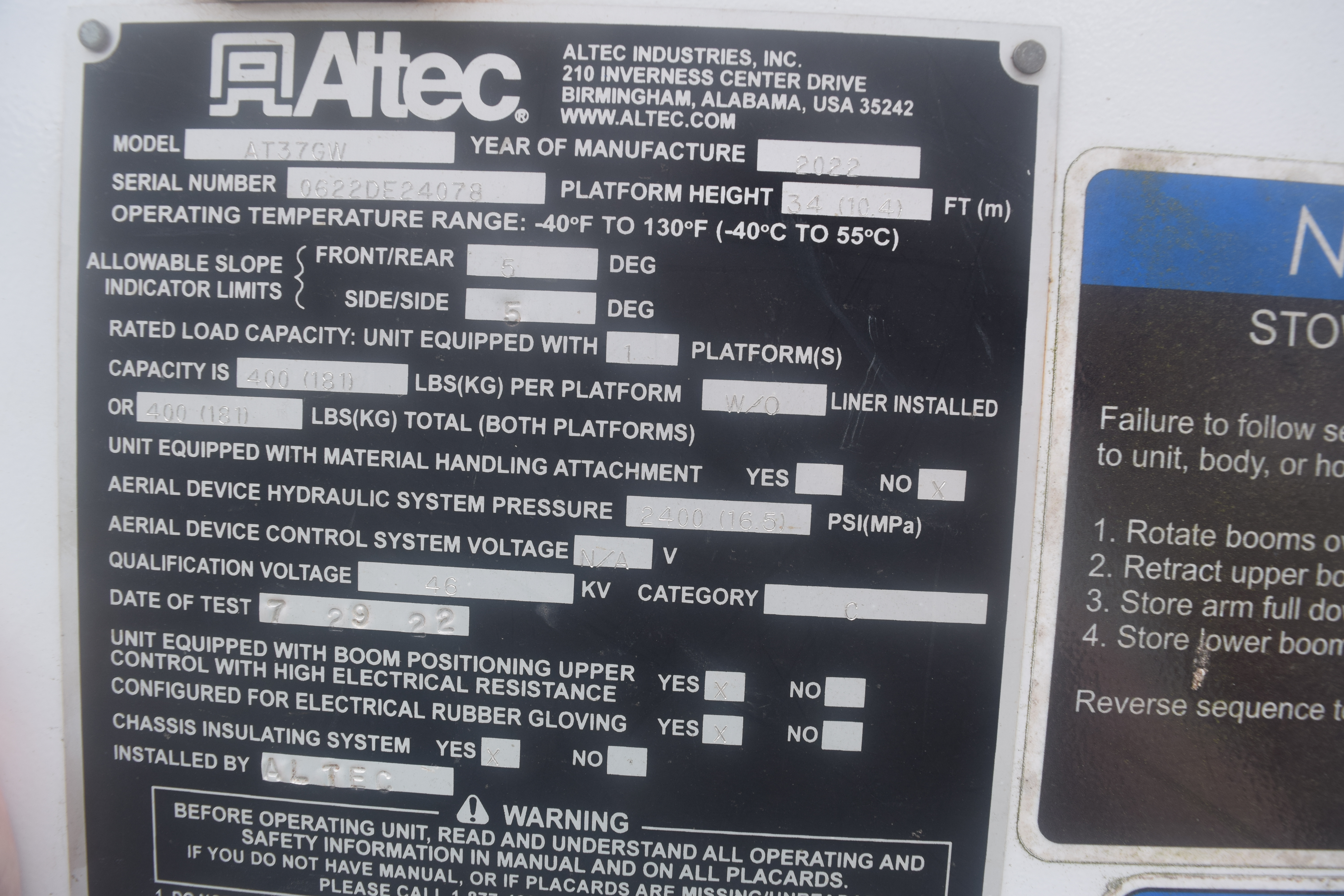 2022 ALTEC AT37GW - Image 10