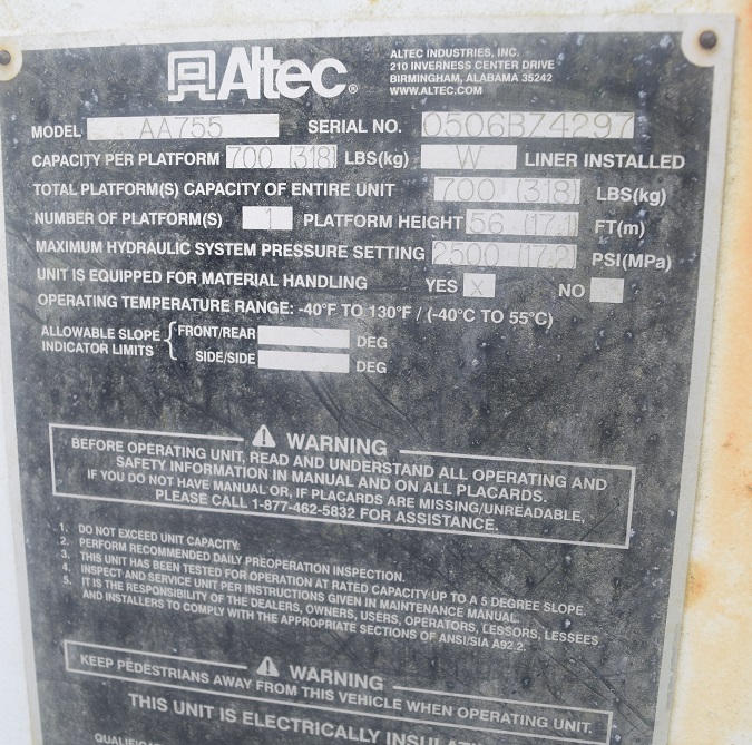 2007 ALTEC AA755 - Image 19