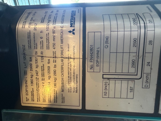 2012 MITSUBISHI EOP15HN2 - view 8 of 9