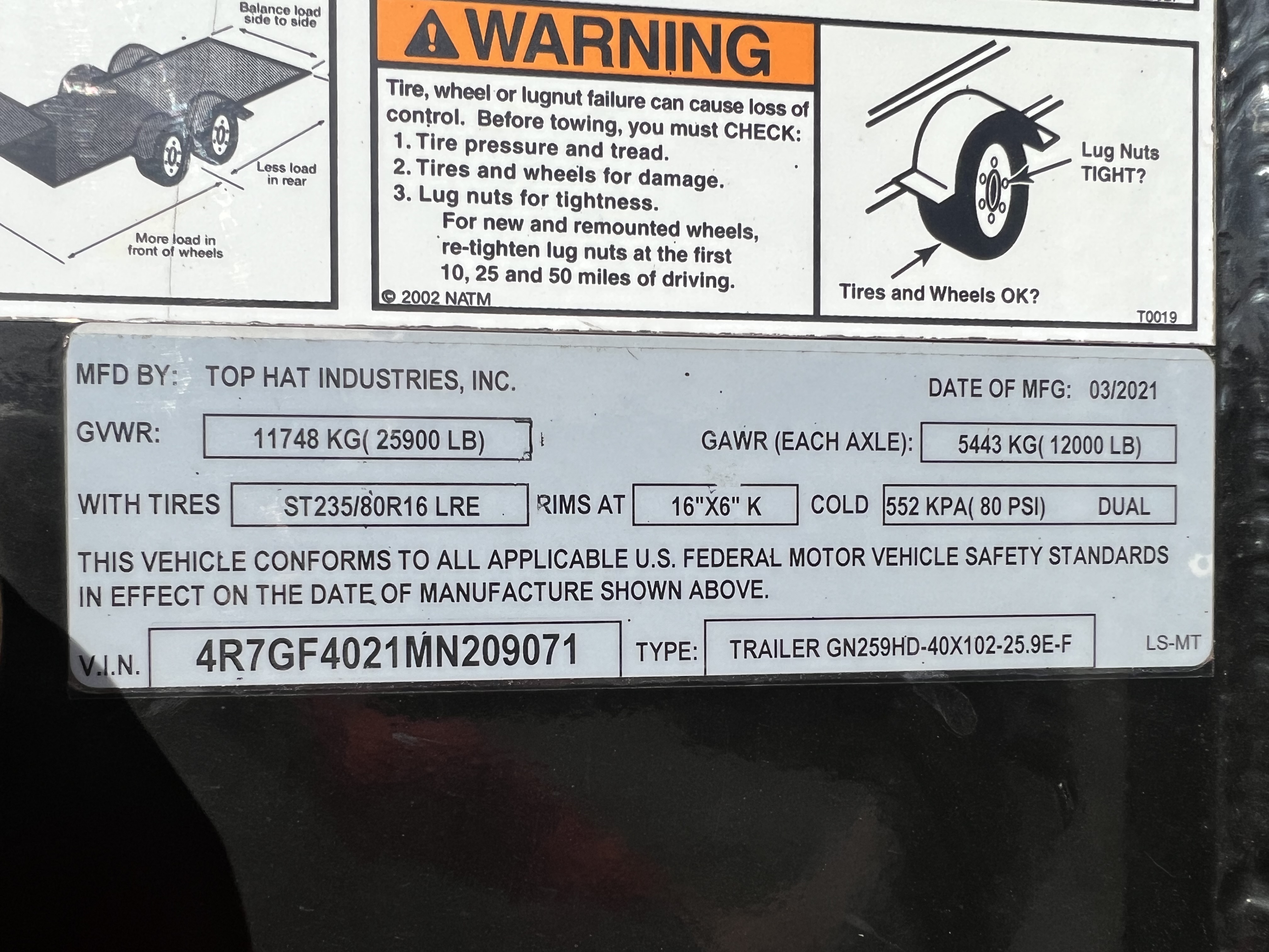 2021 TOP HAT TRAILERS GN259HD 40x102 - Image 17