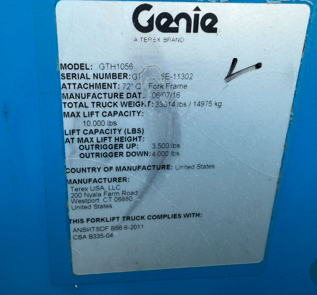 2016 GENIE GTH 1056 - Image 17