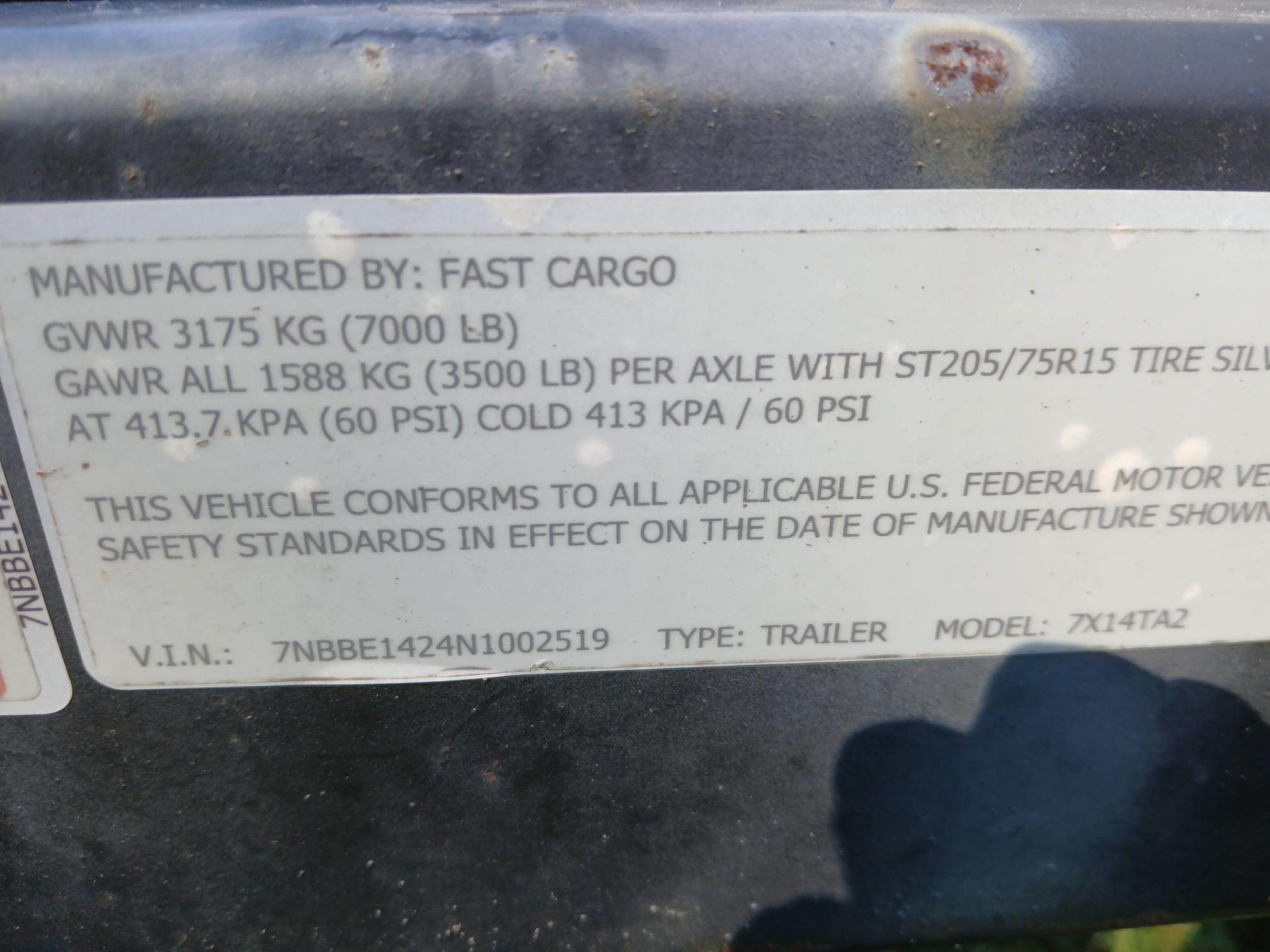 2022 FAST CARGO 14' x 78" - Image 8