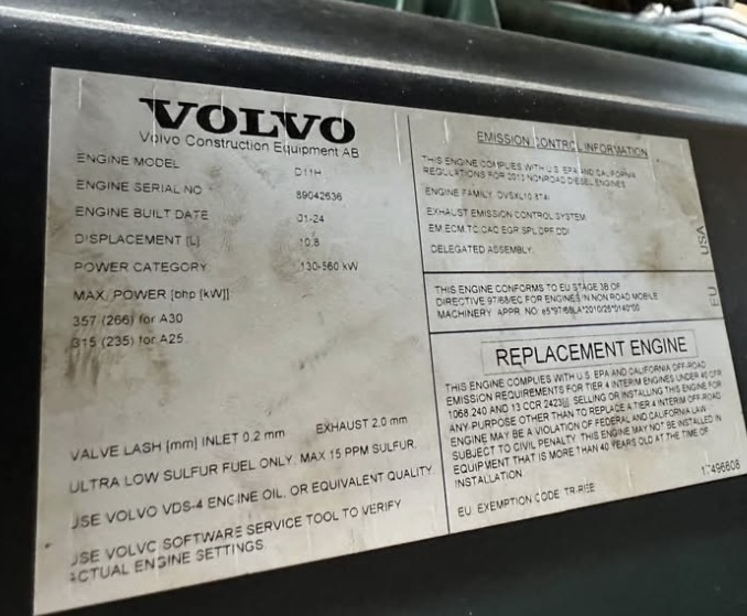 2012 VOLVO A30F - view 9 of 12