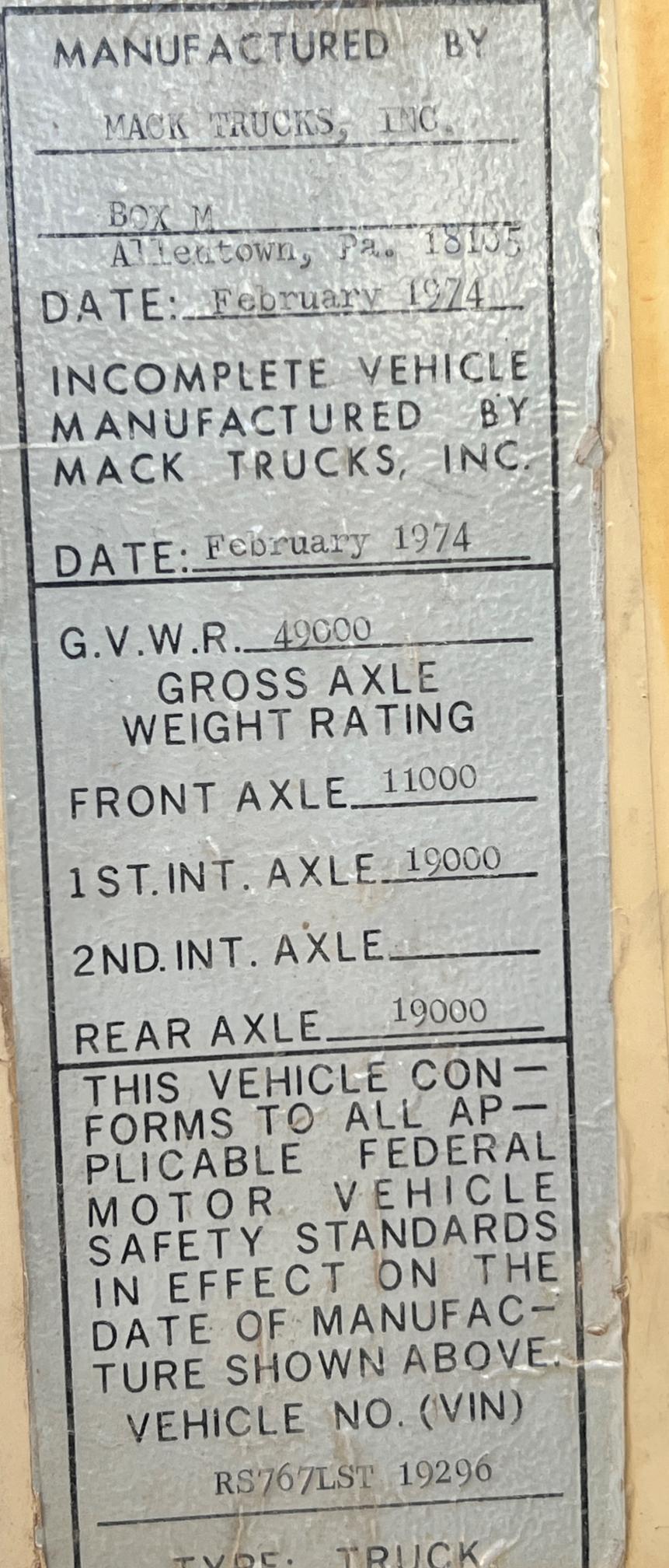 1974 MACK RS767 LST - Image 10