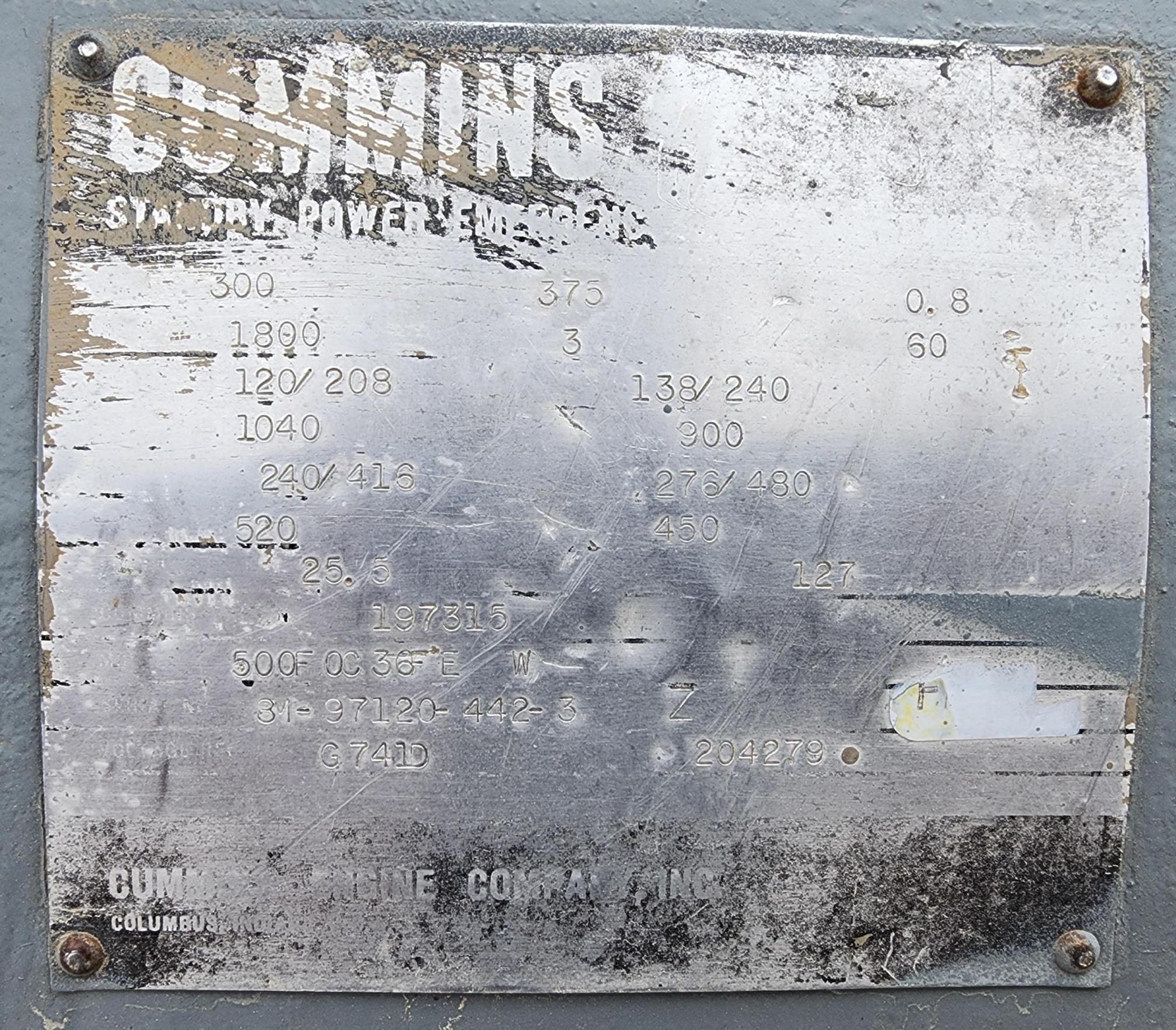 1971 CUMMINS 300 KW Standby Generator - Image 8