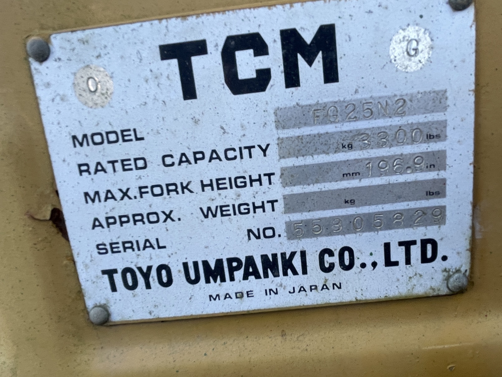 1989 TCM FG25N2 - Image 21