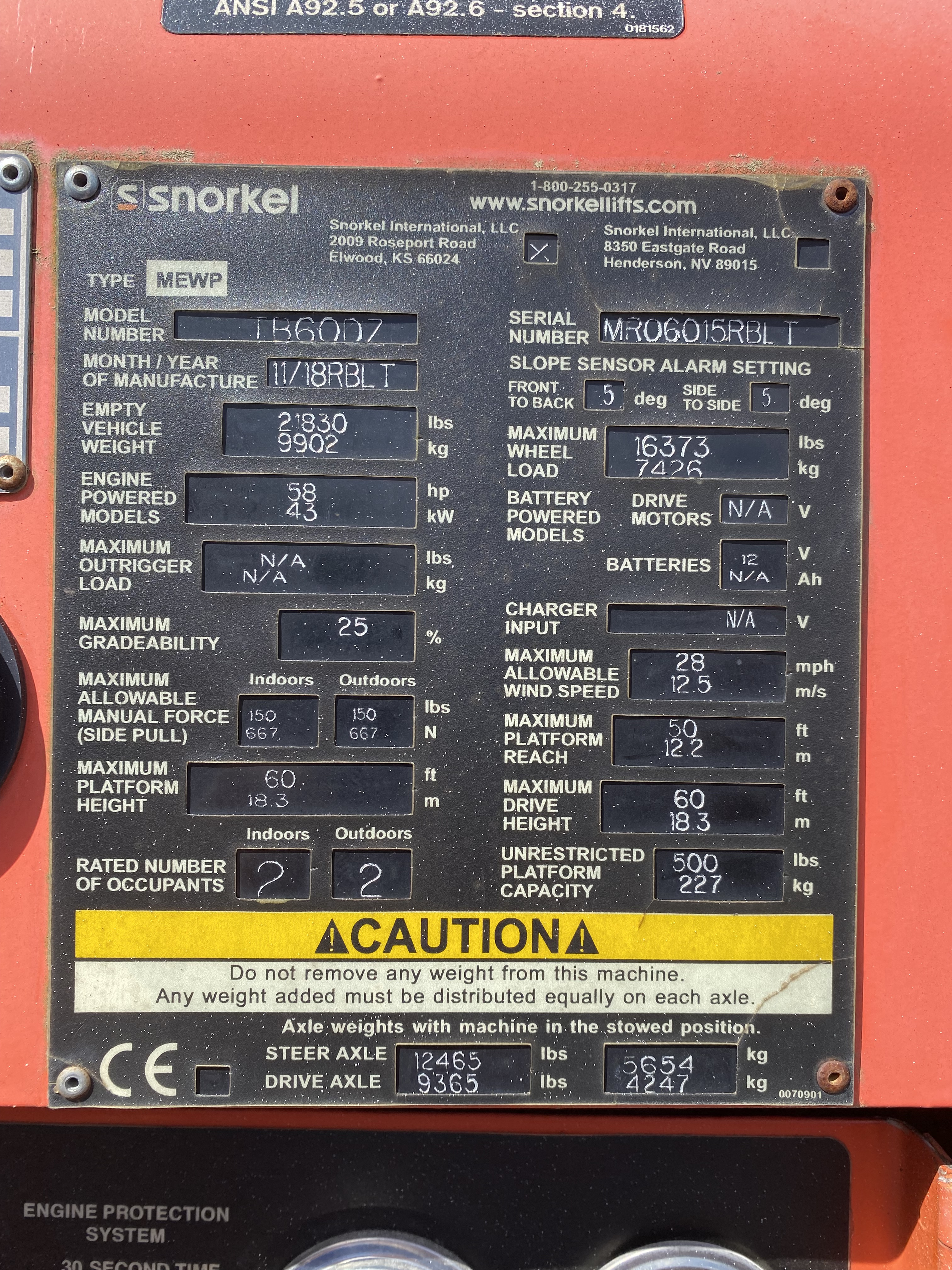 2018 SNORKEL TB60 - Image 15