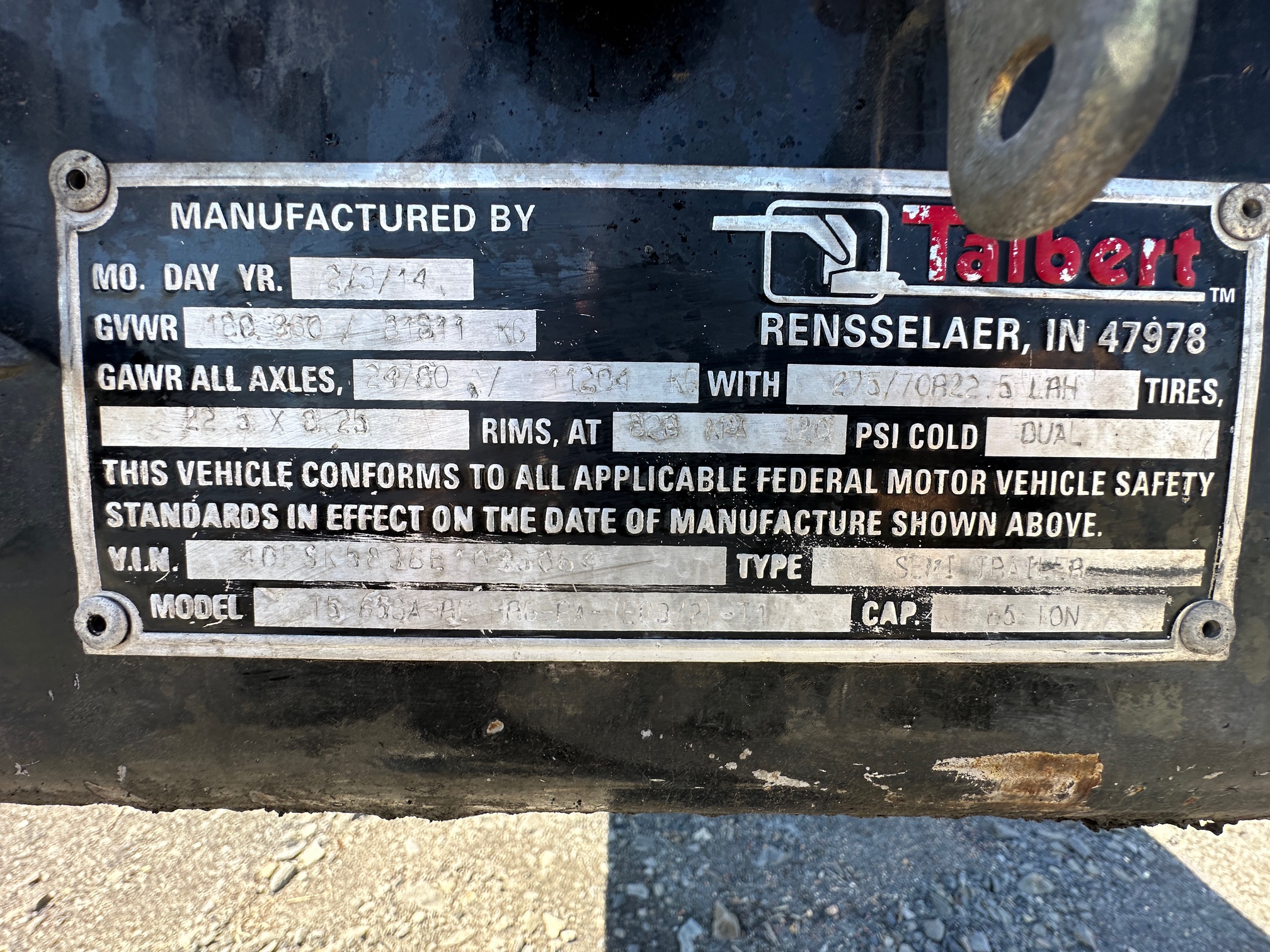 2015 TALBERT 65-Ton Lowboy w/ Beam Insert - Image 5