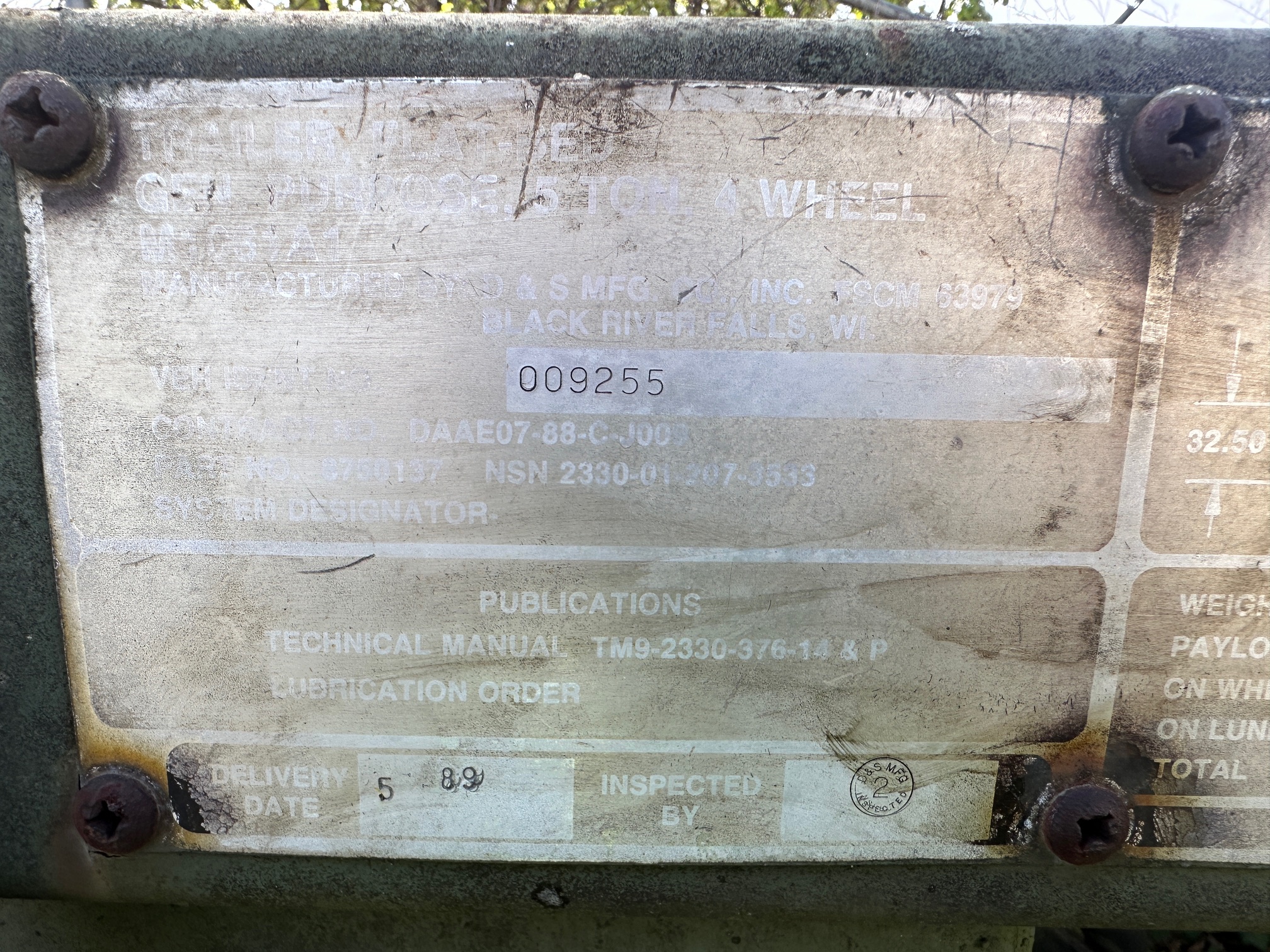 1989 MILITARY M1061A1 10-Ton Trailer - view 8 of 27