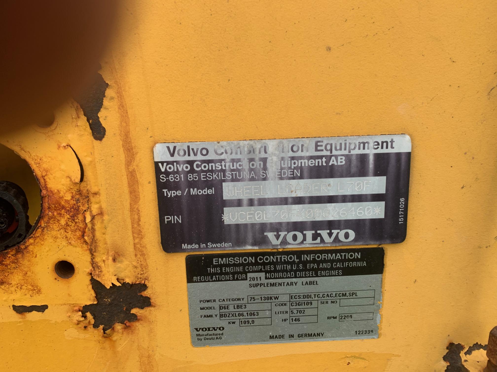 2011 VOLVO L70F - view 6 of 24